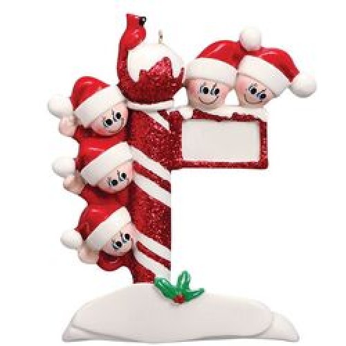 Stripe Pole 5 Personalised Decoration