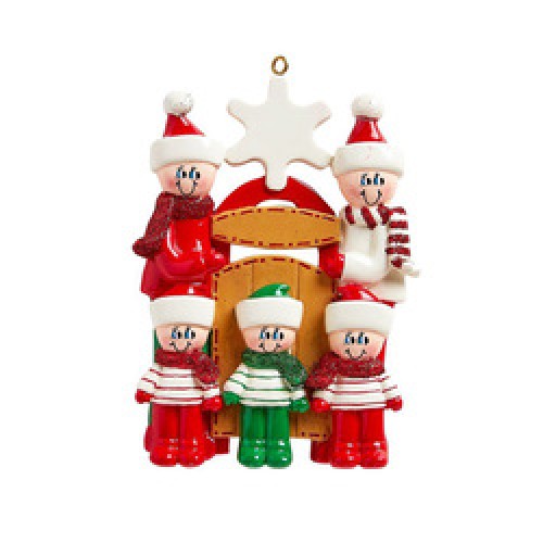 Sled Family 5 Personalised Decoration