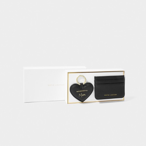 Katie Loxton Heart Keyring & Card Holder Set 'Wonderful Mum'