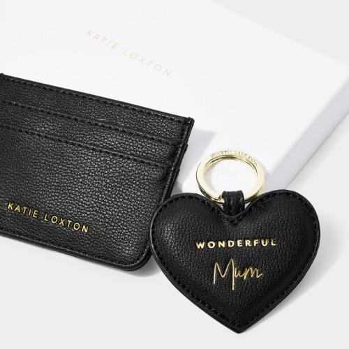 Katie Loxton Heart Keyring & Card Holder Set 'Wonderful Mum'