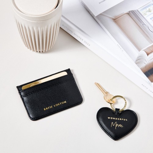 Katie Loxton Heart Keyring & Card Holder Set 'Wonderful Mum'
