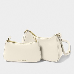Katie Loxton Aria Scoop Crossbody Bag in Ecru