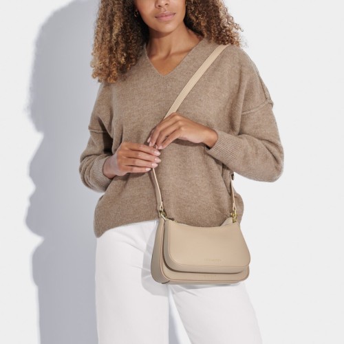 Katie Loxton Aria Scoop Crossbody Bag in Light Taupe