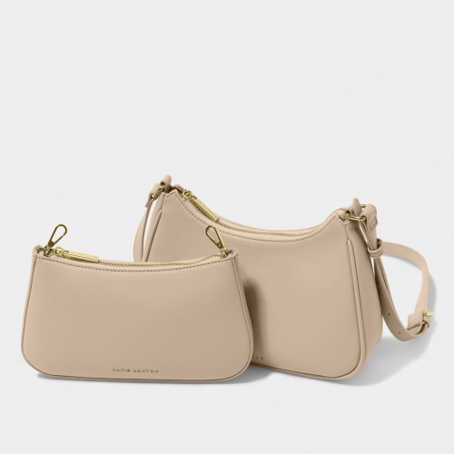 Katie Loxton Aria Scoop Crossbody Bag in Light Taupe
