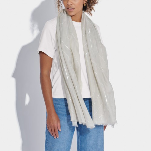 Katie Loxton Geometric Line Foil Print Scarf