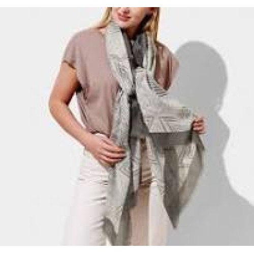 Katie Loxton Grey Border Edge Foil Scarf