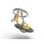 Meta Morphose Planet Keyring Grey and Gold