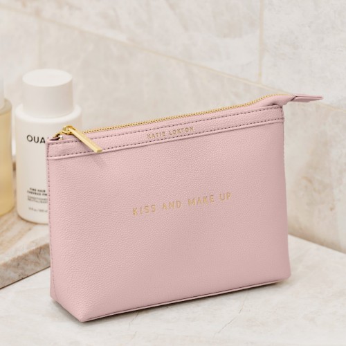 Katie Loxton Sentiment Make Up Bag Kiss And Make Up - Pink