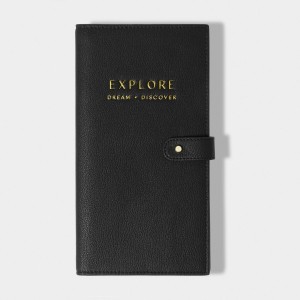 Katie Loxton Sentiment Travel Wallet Explore Dream Discover - Black