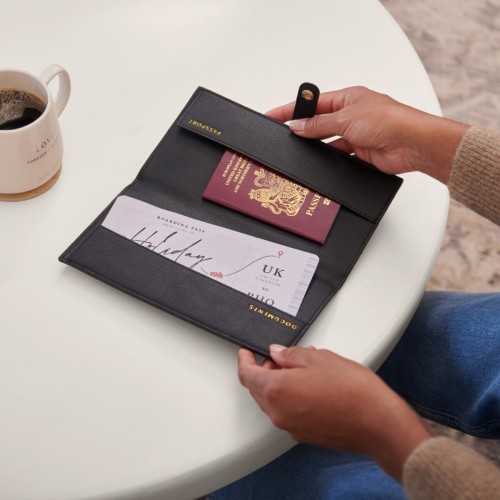 Katie Loxton Sentiment Travel Wallet Explore Dream Discover - Black