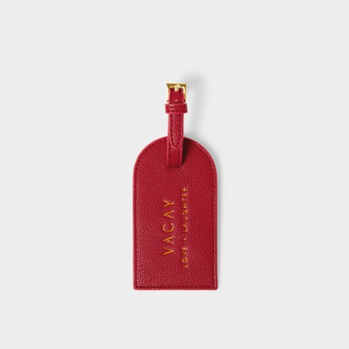 Katie Loxton Sentiment Luggage Tag Vacay Love Laughter - Garnet Red