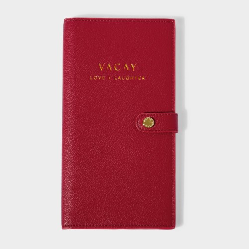 Katie Loxton Sentiment Travel Wallet Vacay Love Laughter - Garnet Red