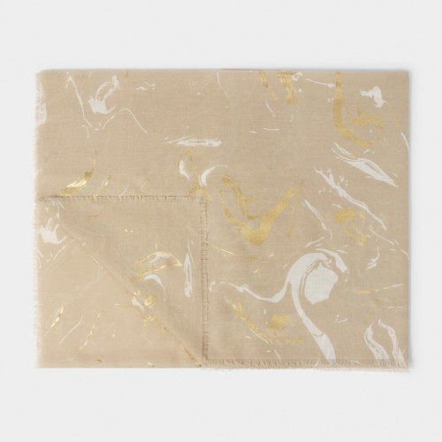 Katie Loxton Printed Foil Scarf Marble - Light Taupe