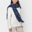 Katie Loxton Printed Foil Scarf Confetti Star - Navy