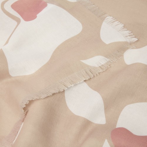 Katie Loxton Printed Scarf Large Floral - Nude Pink