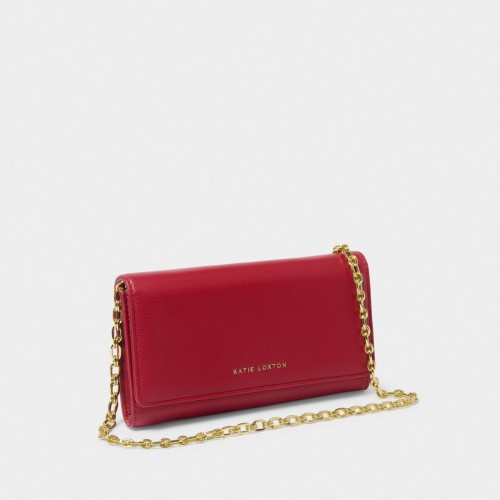 Katie Loxton Rubi Chain Crossbody Purse Garnet Red