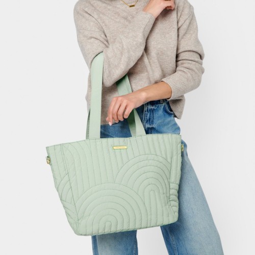 Katie Loxton Quilted Tote Bag Sage