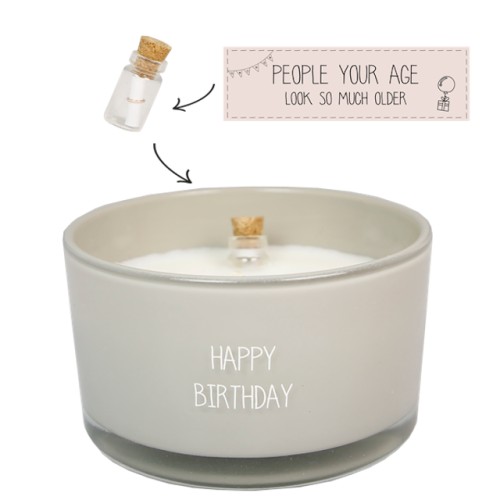 My Flame Message In a Bottle - Happy Birthday Candle