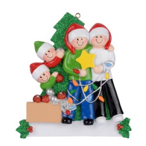 Decorating The Tree 4 Family Personalised Christmas Decoration