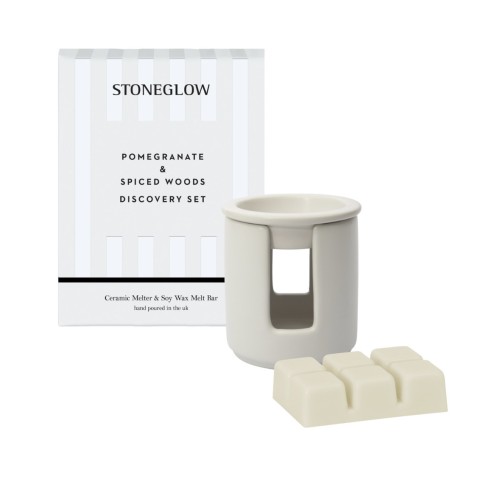 Stoneglow Modern Classics - Pomegranate & Spiced Woods Ceramic Melter Set