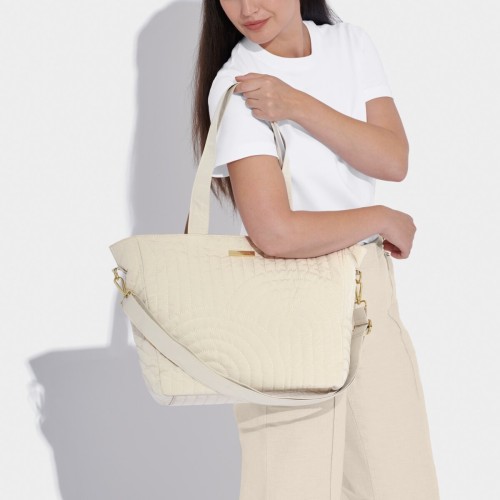 Katie Loxton Quilted Tote Bag Light Sand