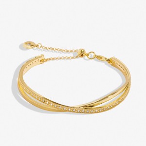 Joma Gold Crossover Bracelet Bar Bangle
