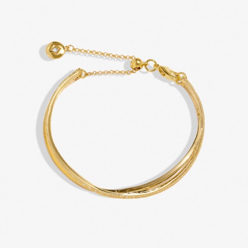 Joma Gold Crossover Bracelet Bar Bangle