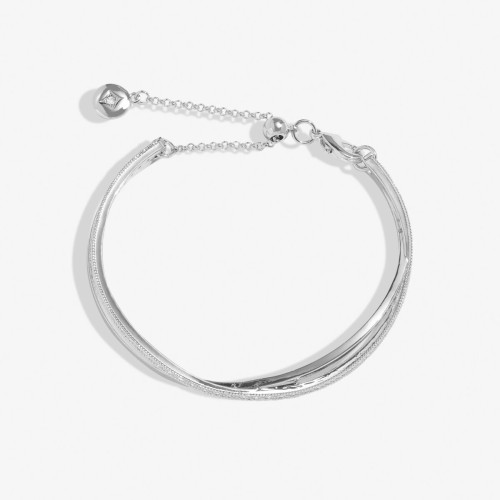 Joma Silver Crossover Bracelet Bar Bangle