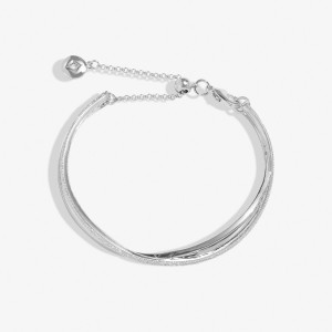 Joma Silver Crossover Bracelet Bar Bangle