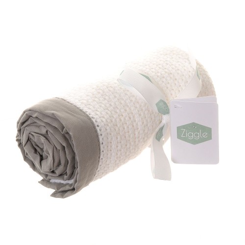 Ziggle Baby Cellular White & Grey Blanket