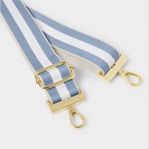 Katie Loxton Canvas Bag Strap Blue Aura Triple Stripe 2025