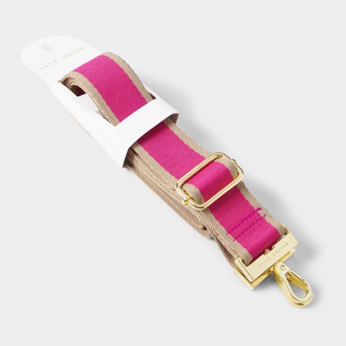 Katie Loxton Canvas Bag Strap Magenta Stripe 2025