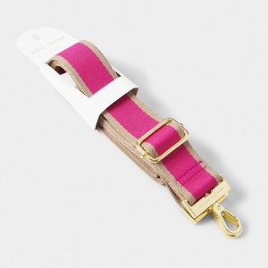 Katie Loxton Canvas Bag Strap Magenta Stripe 2025