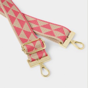 Katie Loxton Canvas Bag Strap Coral Geometric Triangle 2025