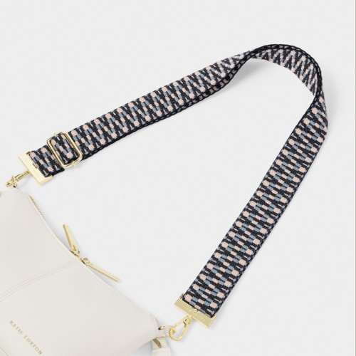 Katie Loxton Canvas Bag Strap Slate Zig Zag 2025