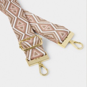 Katie Loxton Canvas Bag Strap Peony Blush Geometric 2025