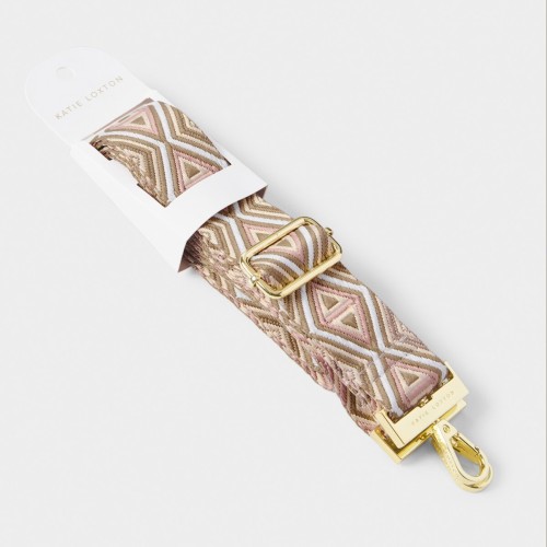 Katie Loxton Canvas Bag Strap Peony Blush Geometric 2025