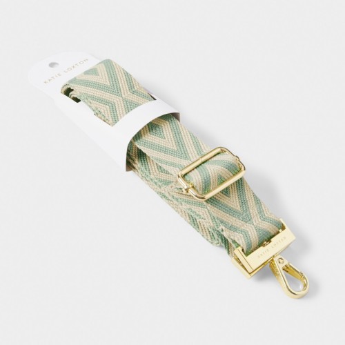 Katie Loxton Canvas Bag Strap Seafoam Geometric 2025