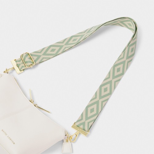 Katie Loxton Canvas Bag Strap Seafoam Geometric 2025