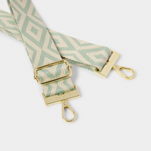 Katie Loxton Canvas Bag Strap Seafoam Geometric 2025