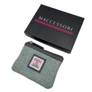 Turquoise Harris Tweed Coin Purse