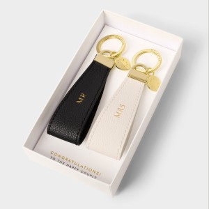 Katie Loxton Mr And Mrs Boxed Keyring Off White 2025