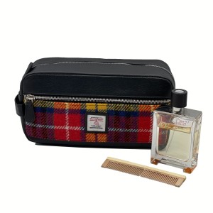 Harris Tweed Gents Wash Bag Saffron