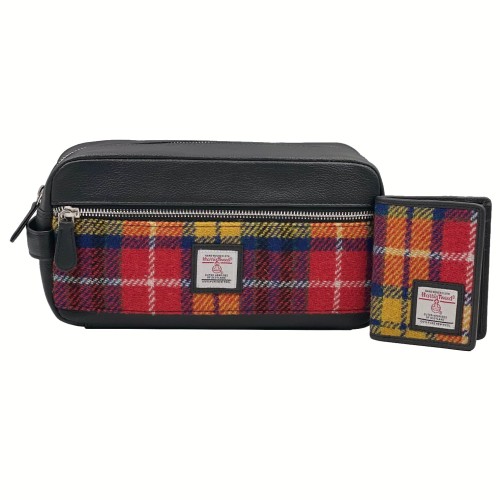 Harris Tweed Gents Wash Bag Saffron