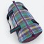 Harris Tweed Barrell Holdall Green and Purple Check