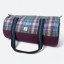 Harris Tweed Barrell Holdall Green and Purple Check