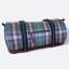Harris Tweed Barrell Holdall Green and Purple Check