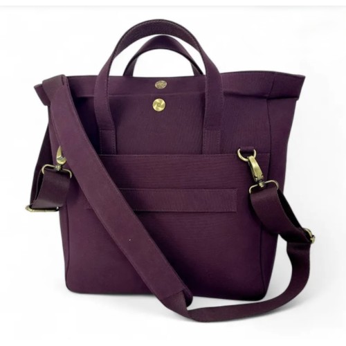 Harris Tweed Travel Messenger Bag Green and Purple Check