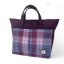 Harris Tweed Travel Messenger Bag Pink Check