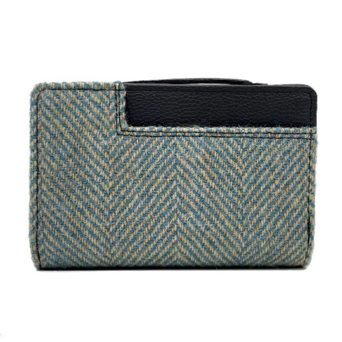 Turquoise Harris Tweed Medium Purse